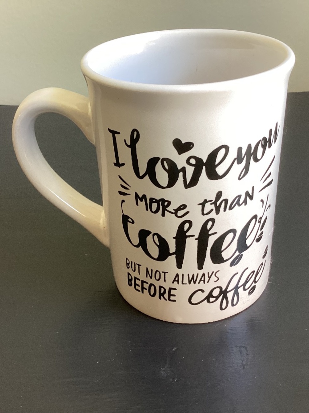 Royal Norfolk “I love you more than coffee…” White n Black Coffee Mug